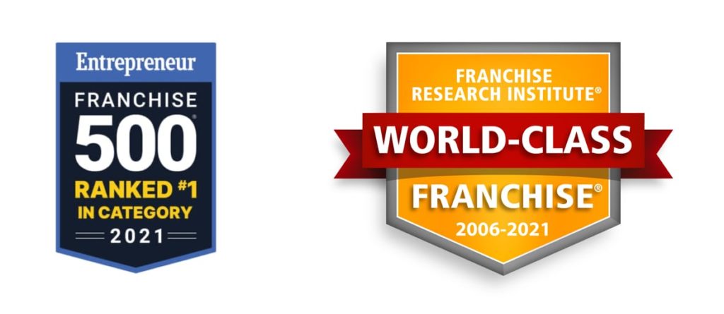 Entrepreneur Franchise 500 Ranked #1 in Category 2021 | Franchise Research Institute World-Class Franchise 2006-2021